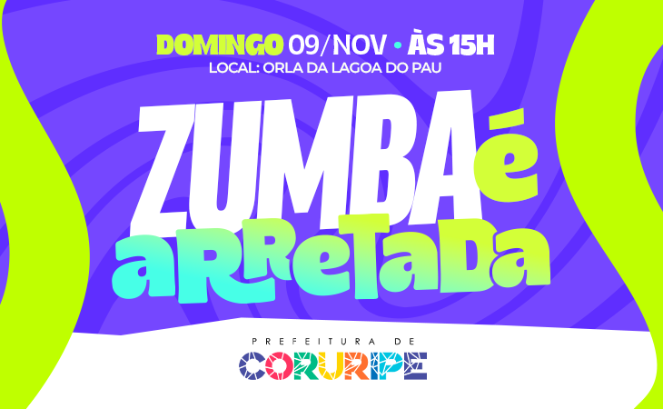 Prefeitura de Coruripe promove Aulão de Zumba na orla da Lagoa do Pau neste domingo (09)